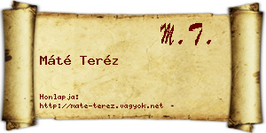 Máté Teréz névjegykártya